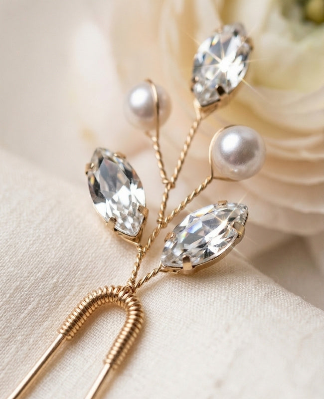 Alfinete Florido Dourado Mulher «Camille»