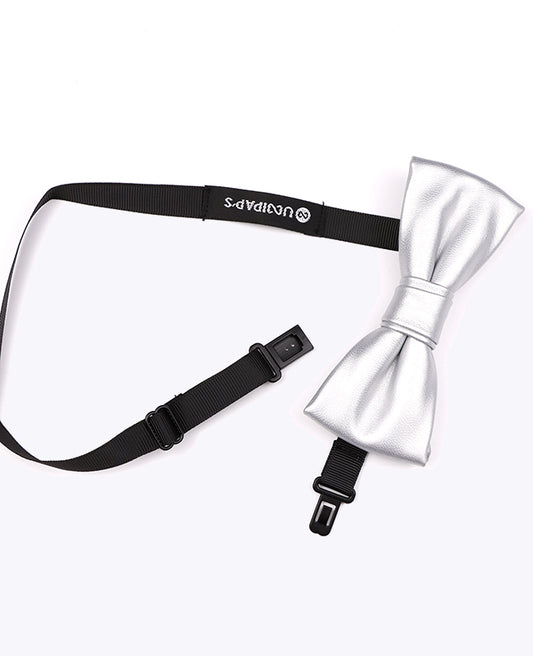 Noeud Papillon Argent Homme en Cuir «Achille»