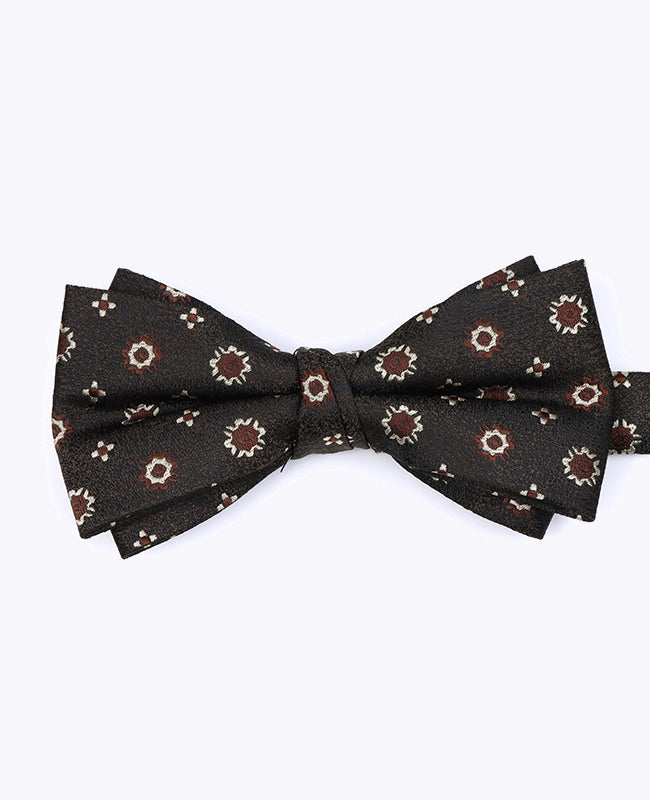 Noeud Papillon Marron n°1 à Motifs Homme en Polyester «Edmond»