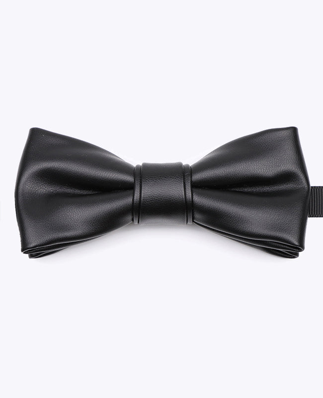 Noeud Papillon Noir Homme en Cuir «Achille»
