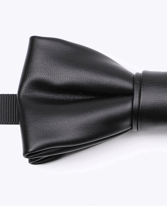 Noeud Papillon Noir Homme en Cuir «Achille»