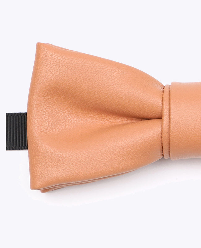Noeud Papillon Orange Homme en Cuir «Achille»