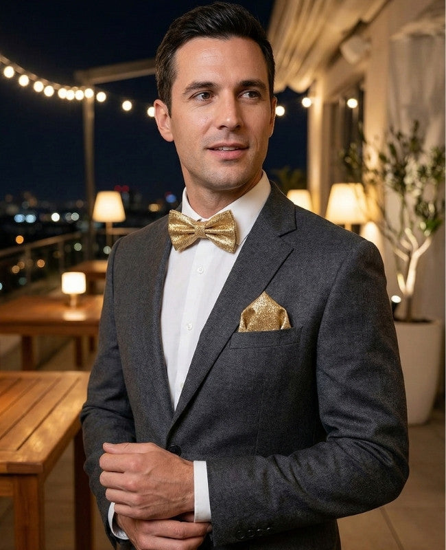 Laço Com Lantejoulas Dourado n°4 Homem em Poliéster «Olive»