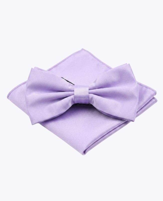 Laço + Lenço de bolso Violeta n°2 Homem em Poliéster «Anatole»