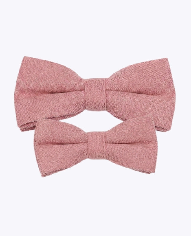 Laços Rosa n°2 Pai & Filho em Efeito Veludo «Simon»