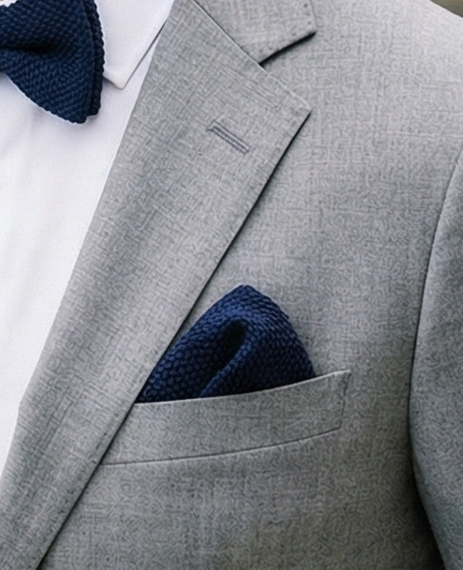 Lenço de bolso Azul n°2 em Malha «Léon»