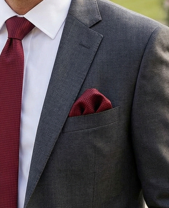Lenço de bolso Vermelho n°1 em Poliéster «Martin»
