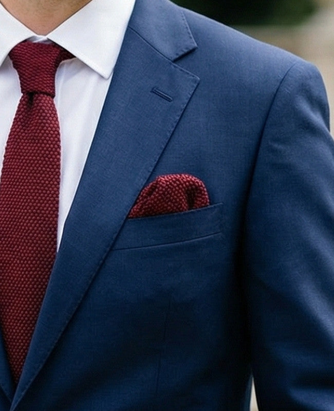 Lenço de bolso Vermelho n°1 em Malha «Léon»