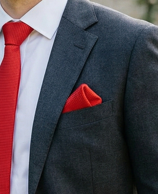 Lenço de bolso Vermelho n°2 em Poliéster «Martin»