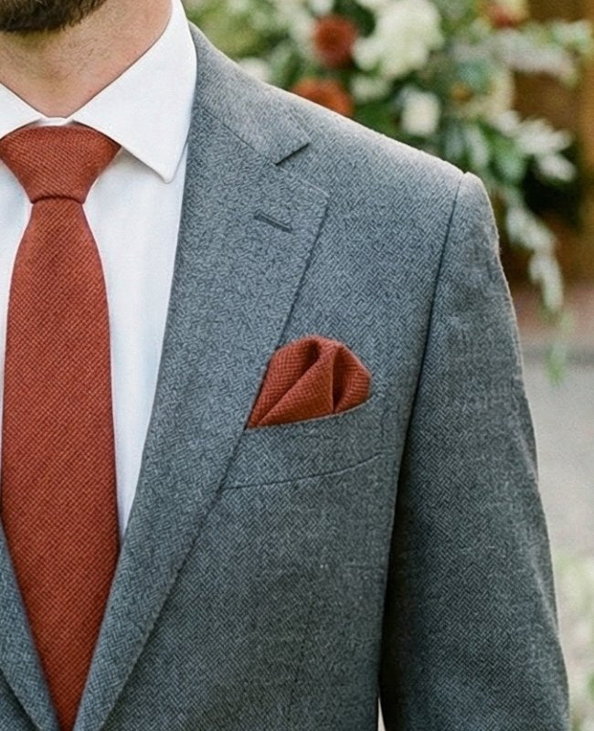 Lenço de bolso Terracotta em Algodão «Edgard»