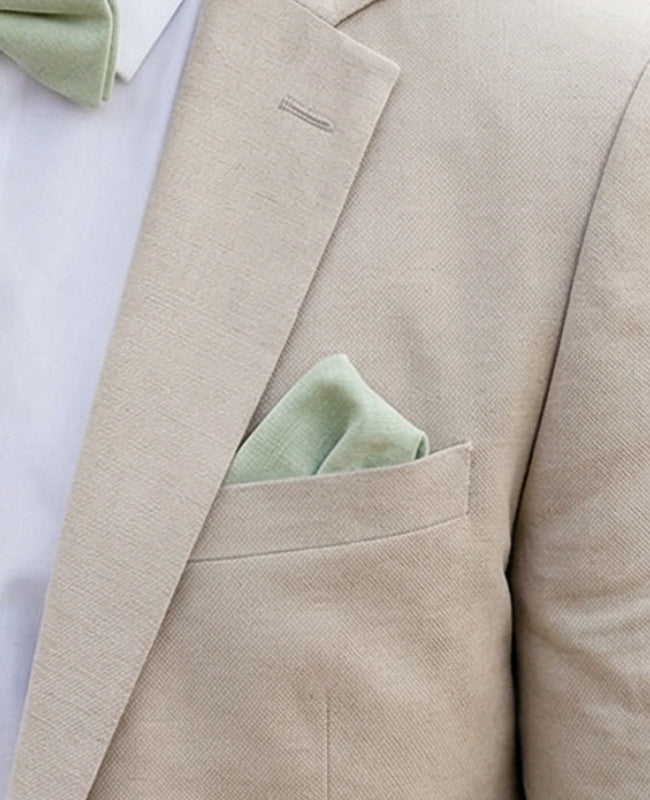 Lenço de bolso Verde n°1 em Algodão «Oscar»