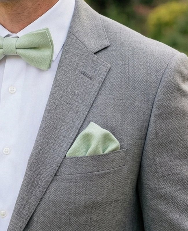 Lenço de bolso Verde n°1 em Algodão «Edgard»