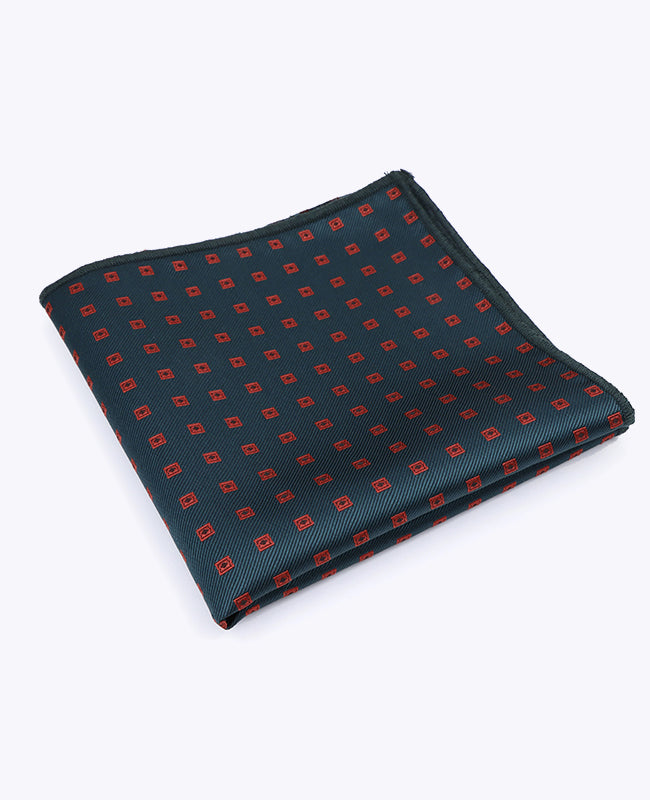 Pochette de Costume Vert à Motifs en Polyester «Edmond»