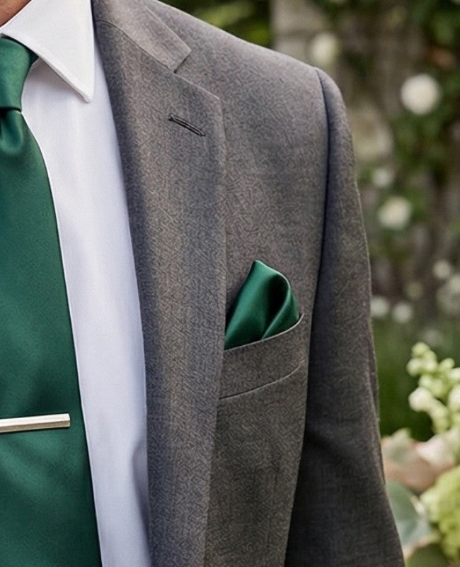 Lenço de bolso Verde n°1 em Poliéster «Jules»