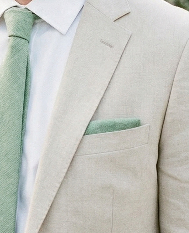 Lenço de bolso Verde n°2 em Efeito Veludo «Simon»