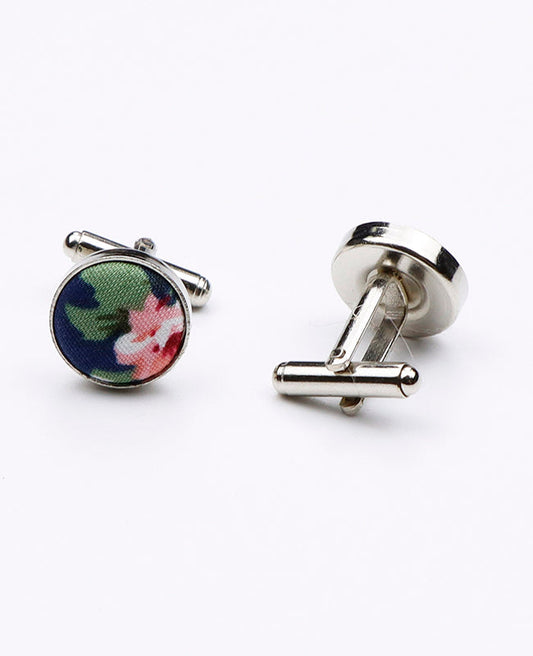 Boutons de Manchette Liberty Bleu n°2 en Coton | Charles - Unipap's